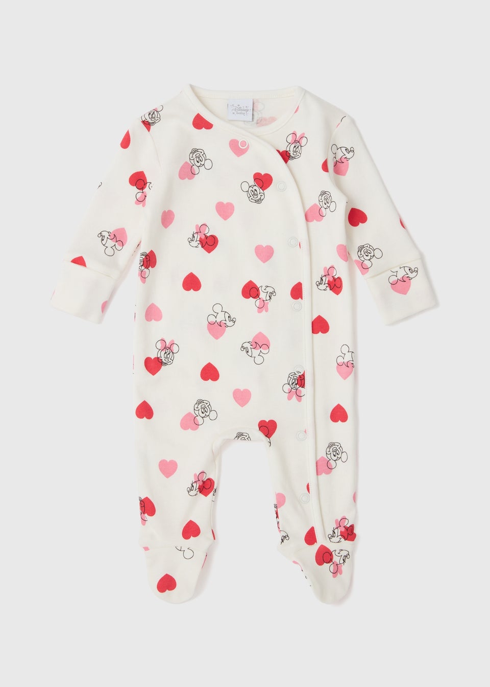 Disney Mickey Mouse Baby White Sleepsuit (Newborn-12mths)