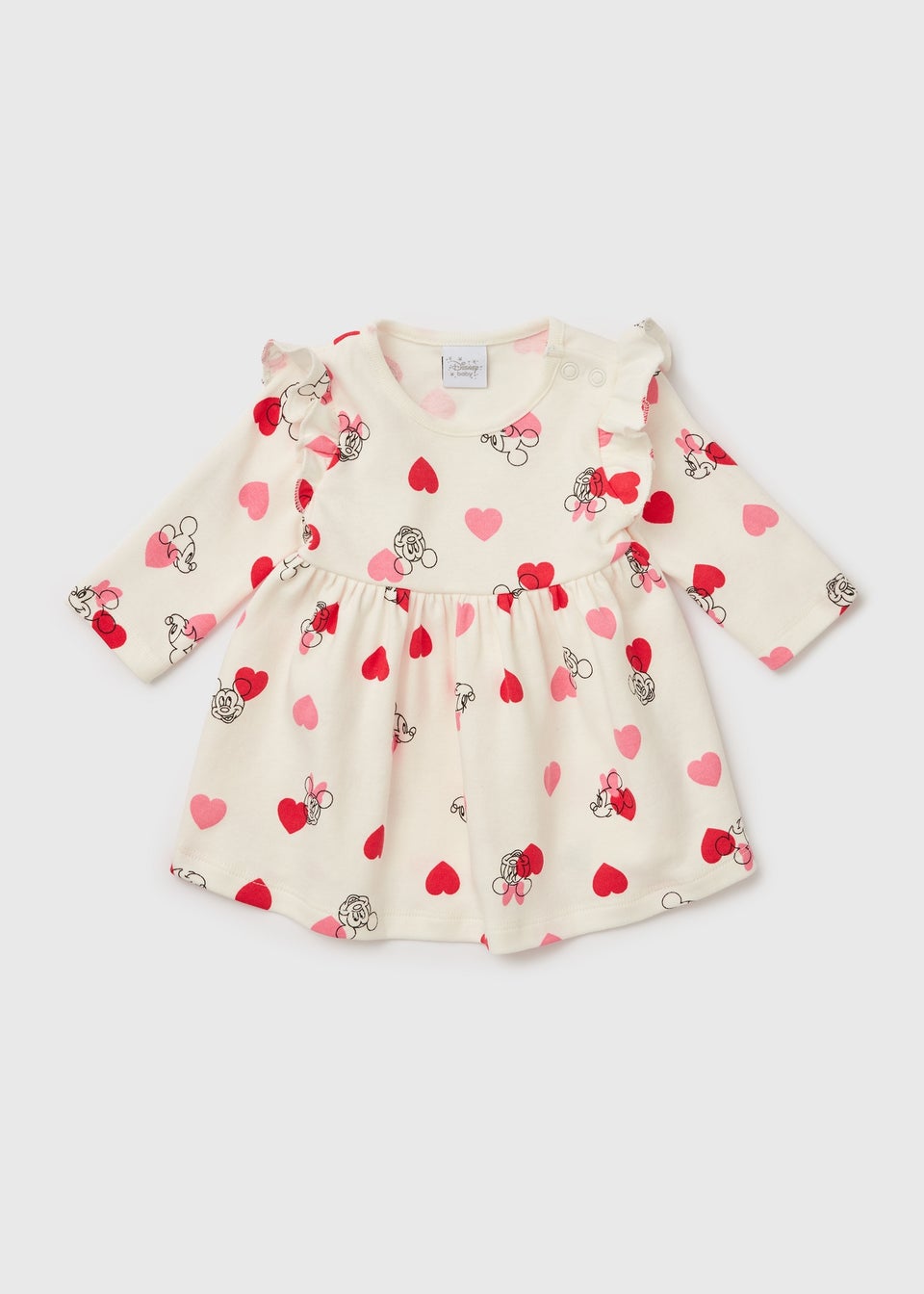Baby Disney Minnie Mouse White Long Sleeve Dress Newborn 23mths