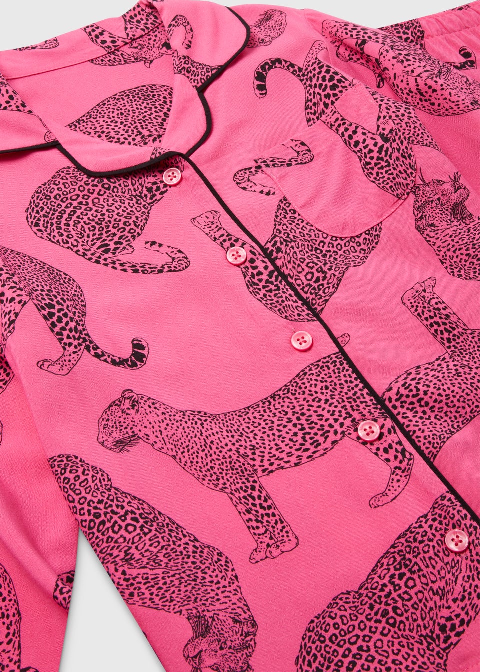 Girls Mini Me Pink Leopard Print Pyjama Set (4-13yrs) - Matalan