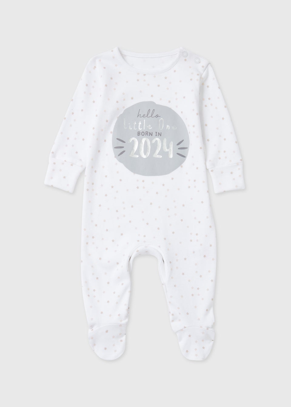 Baby Grey Born in 2024 Print Sleepsuit (Tiny Baby-6mths)