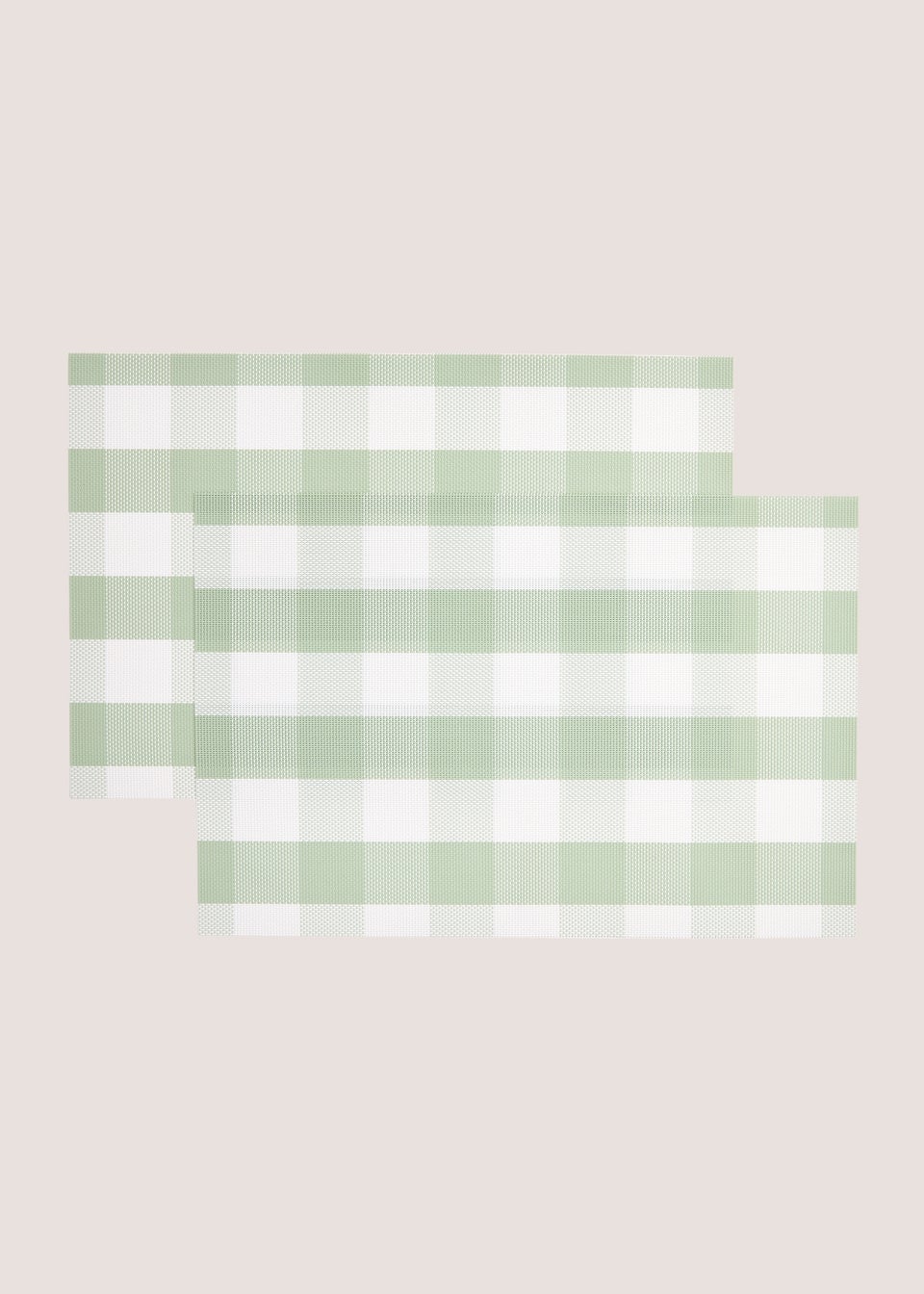 2 Pack Green Check Placemat (45cm x 30cm)