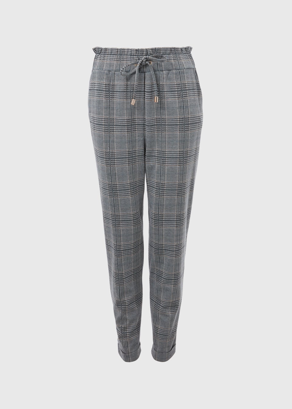 Et Vous Grey Check Tapered Joggers