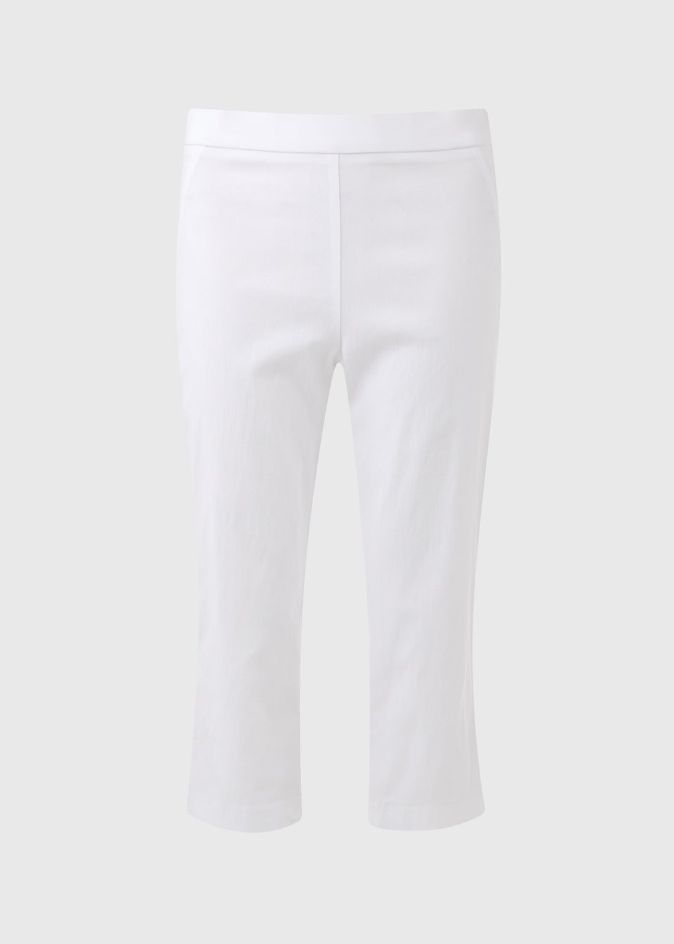 White Bengaline Crop Trousers