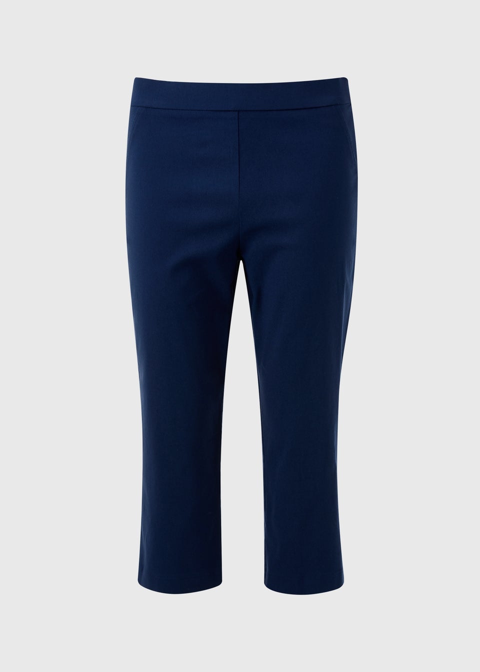 Navy Bengaline Cropped Trousers
