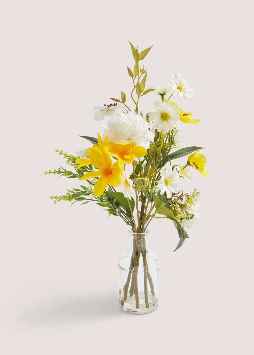 Mixed Flowers in Glass Vase (38cm x 23cm x 22cm)
