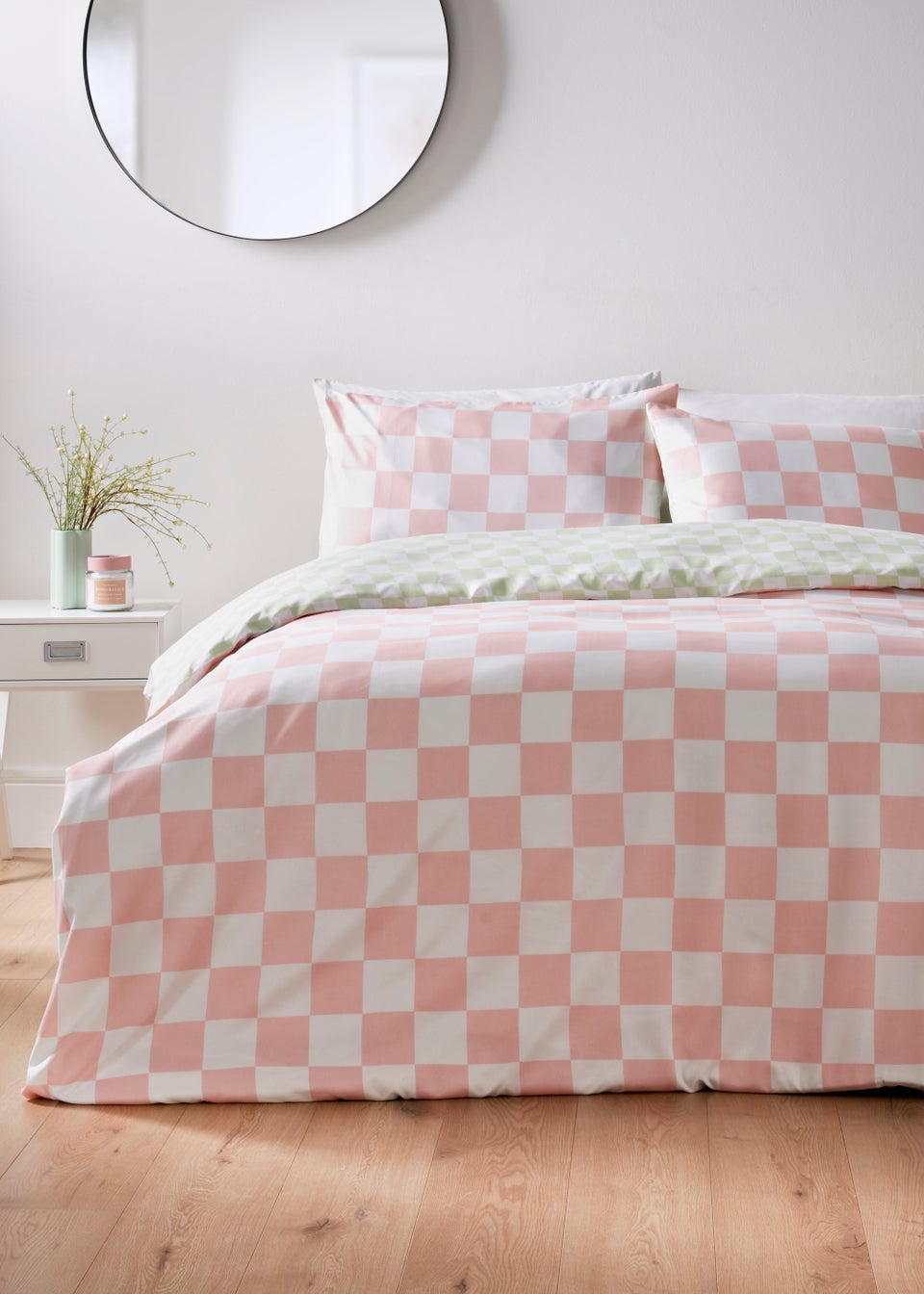 Pink Checkerboard Duvet Cover