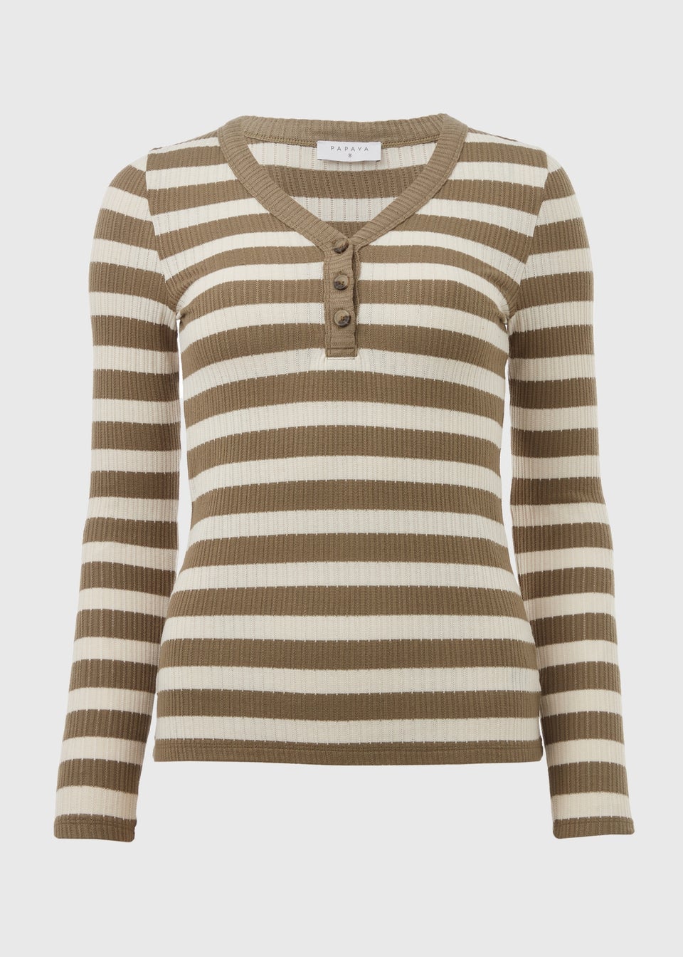 Khaki Stripe Long Sleeve Top