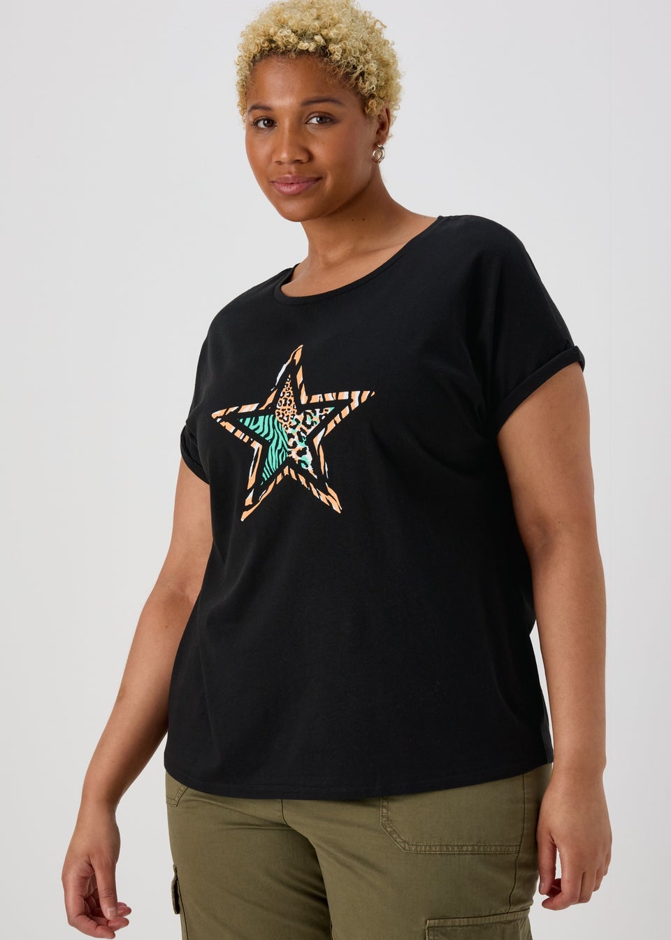 Black Leopard Star T-Shirt