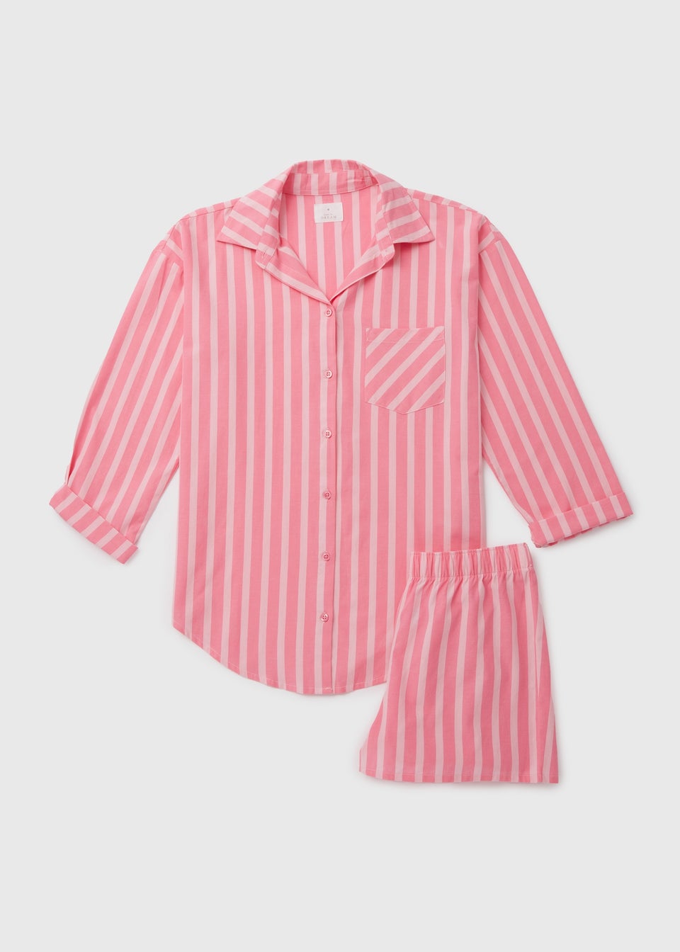 Pink Stripe Shorts & Nightie Pyjama Set