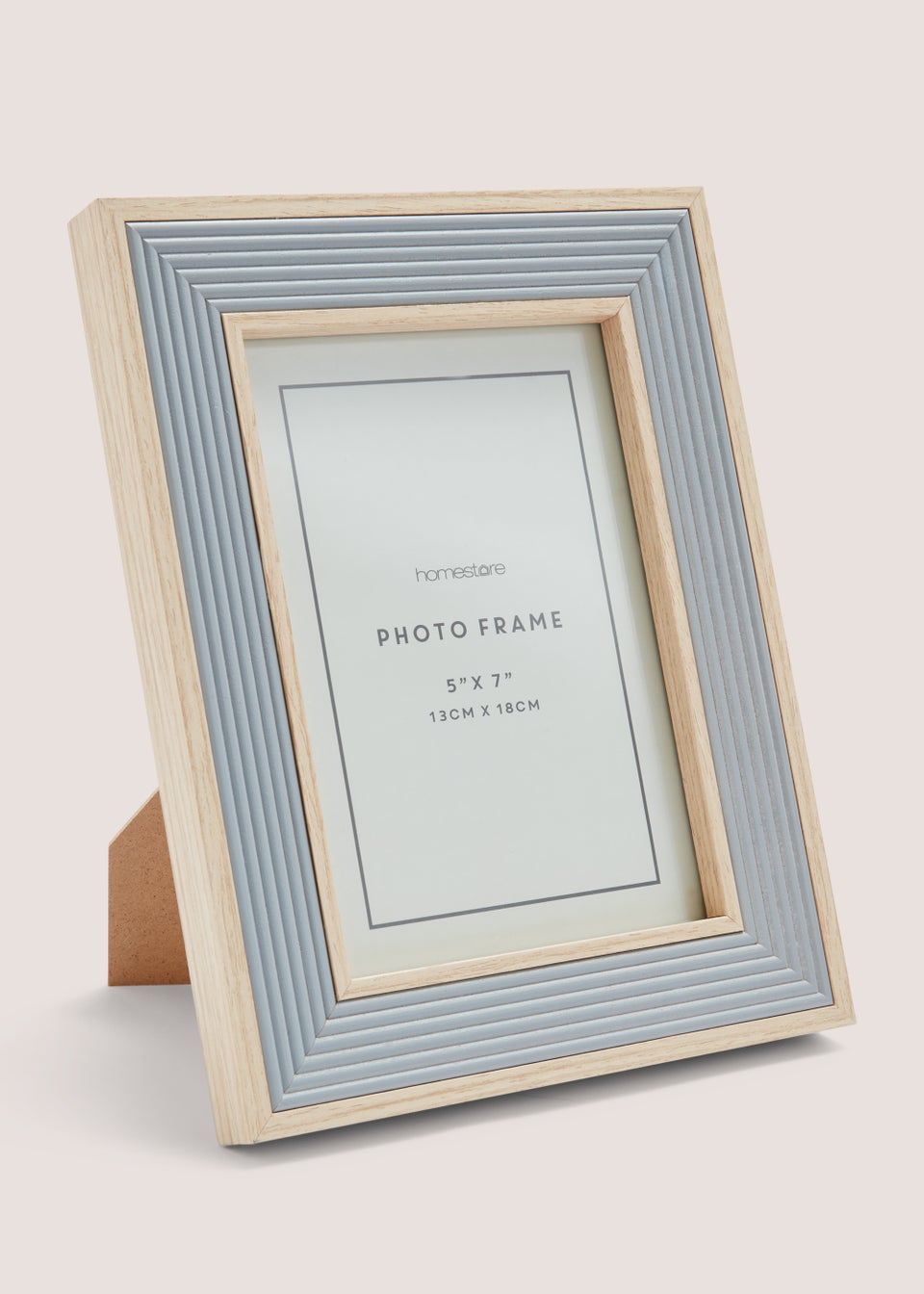 Grey Ribbed Wooden Frame (5x7)