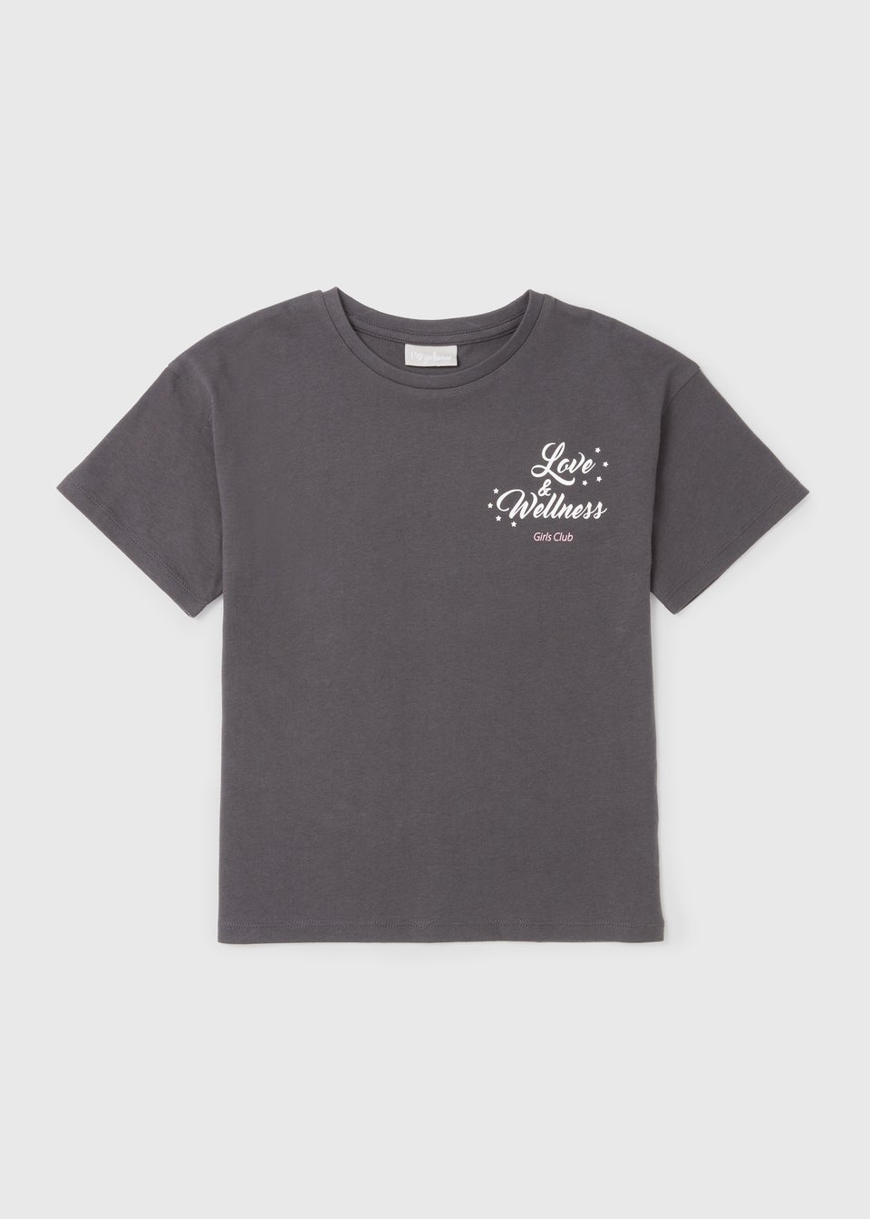 Girls Charcoal Love T Shirt (7-15yrs)