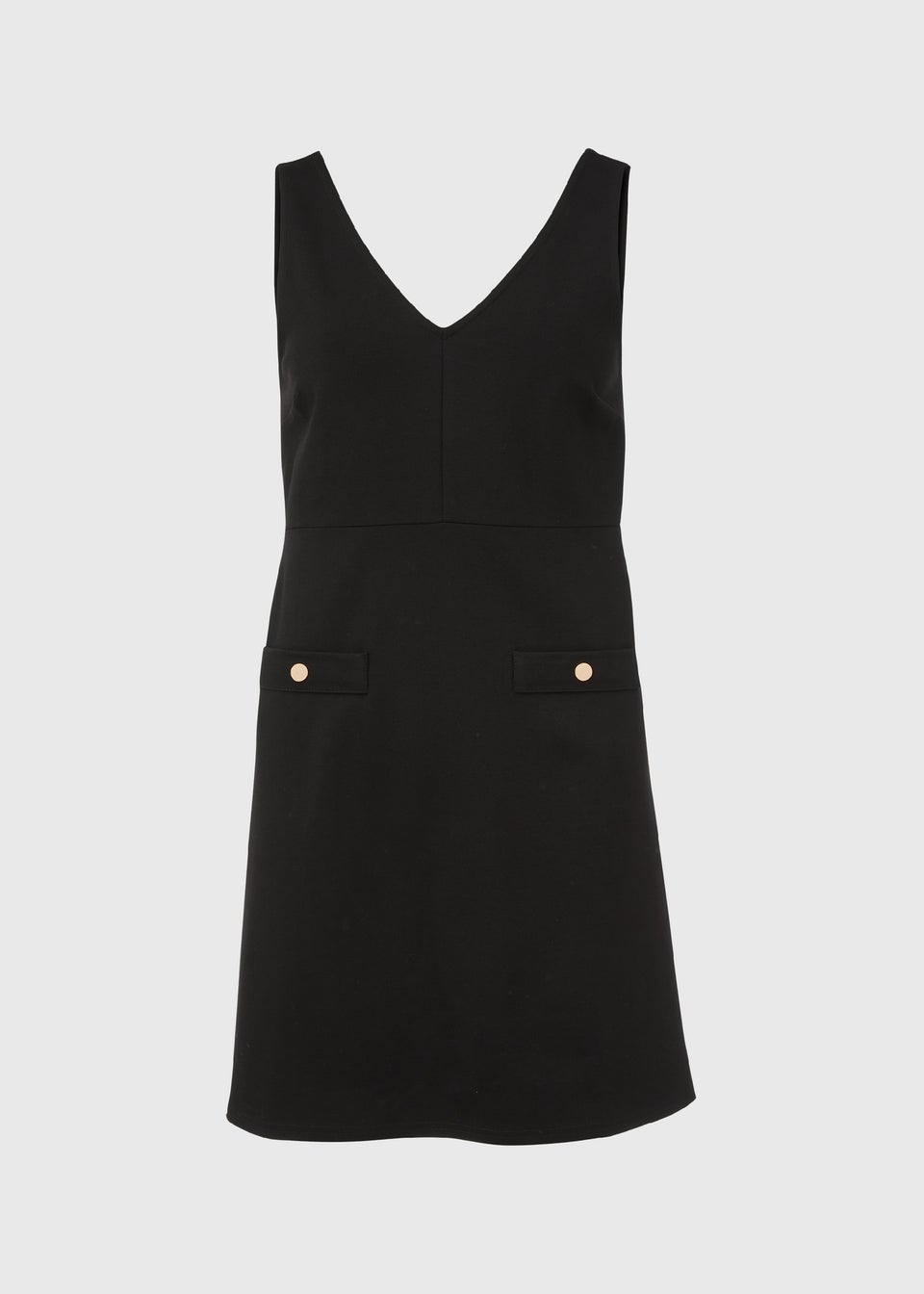 Black Ponte Pinafore Dress - Matalan