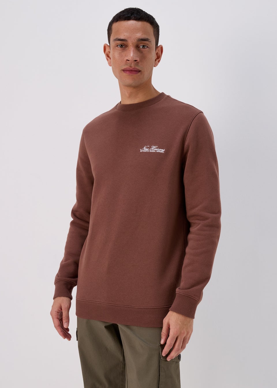 Brown Essential Crew Neck Sweatshirt