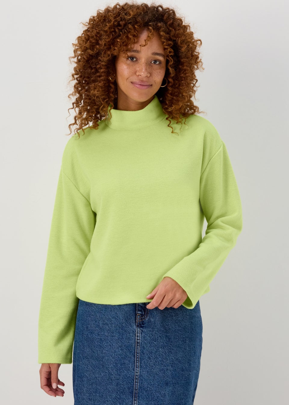 Lime Soft Touch High Neck Top