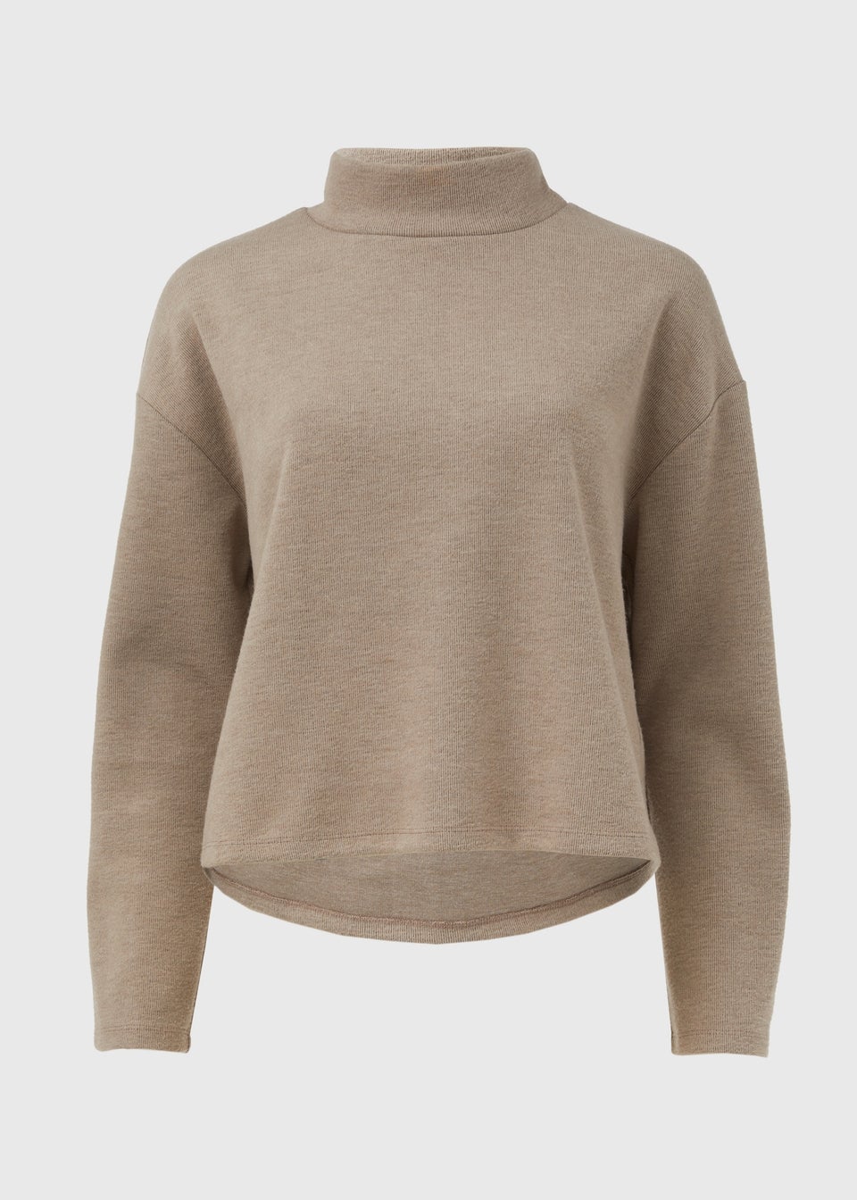 Beige Soft Touch High Neck Top