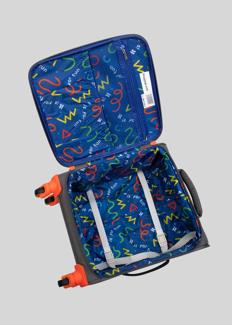 IT Luggage Grey Gaming Suitcase (44.5cm x 33.5cm x 20cm)