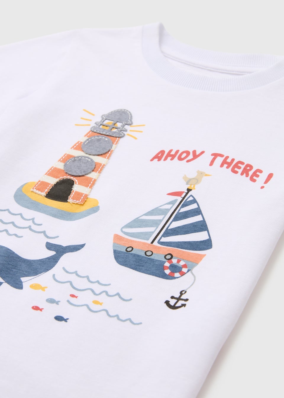 Boys White Lighthouse Print T-Shirt (1-7yrs)