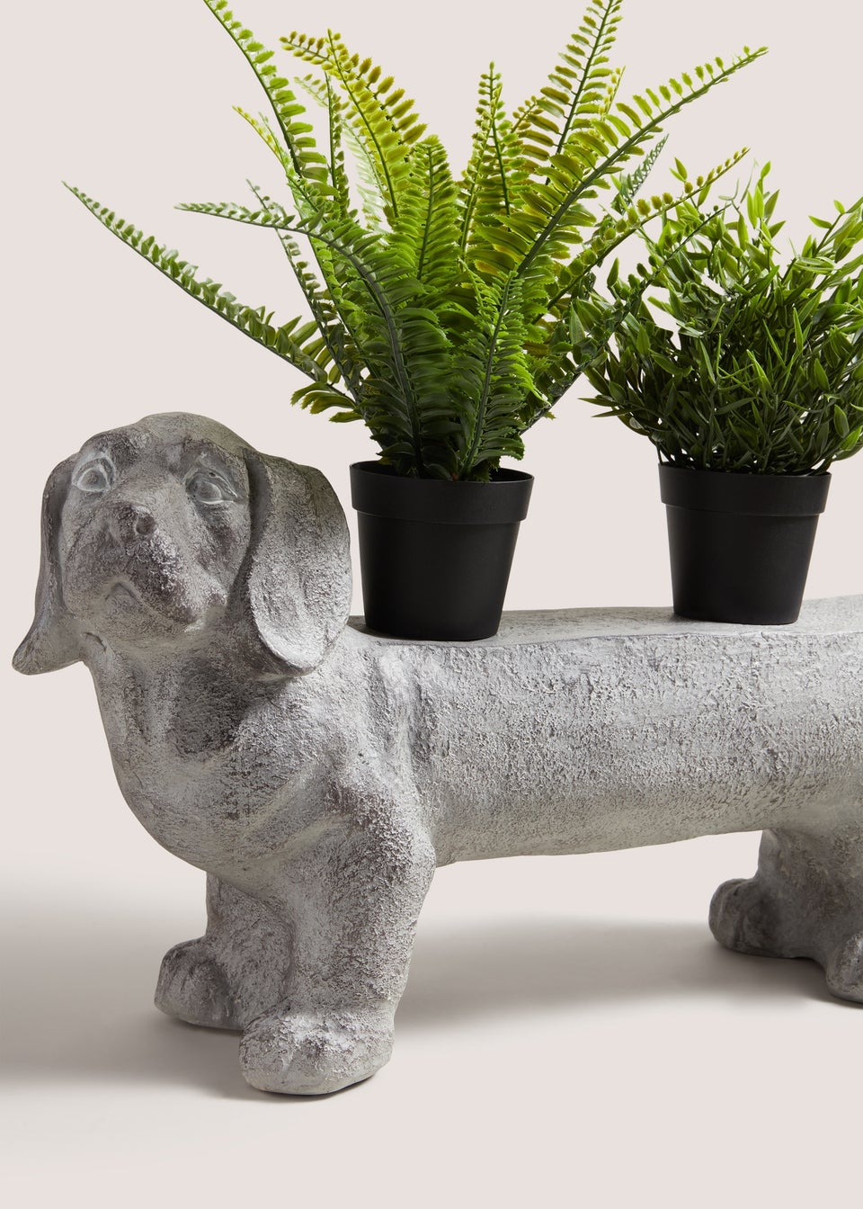 Outdoor Grey Dog Planter Stand (54cm x 16.5cm x 31cm)