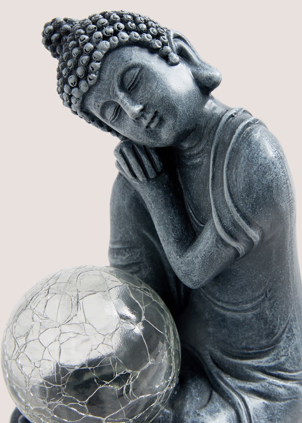 Outdoor Grey Mini Buddha Solar Light (11.3x9.4x17cm)