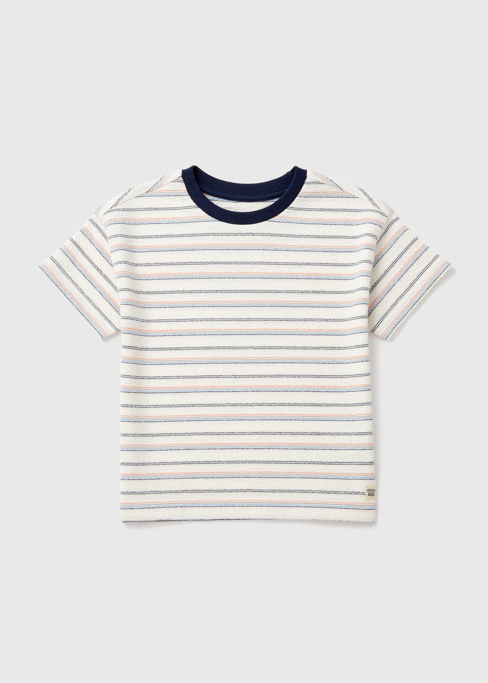 Boys Cream Stripe Textured T-Shirt (1-7yrs)