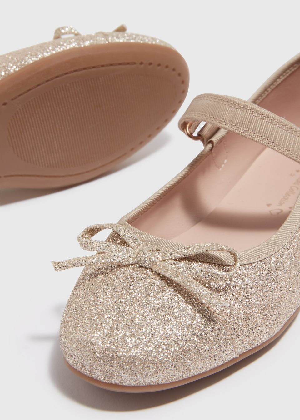 Girls Gold Occasion Ballet Sandals (Younger 10- Older 5)