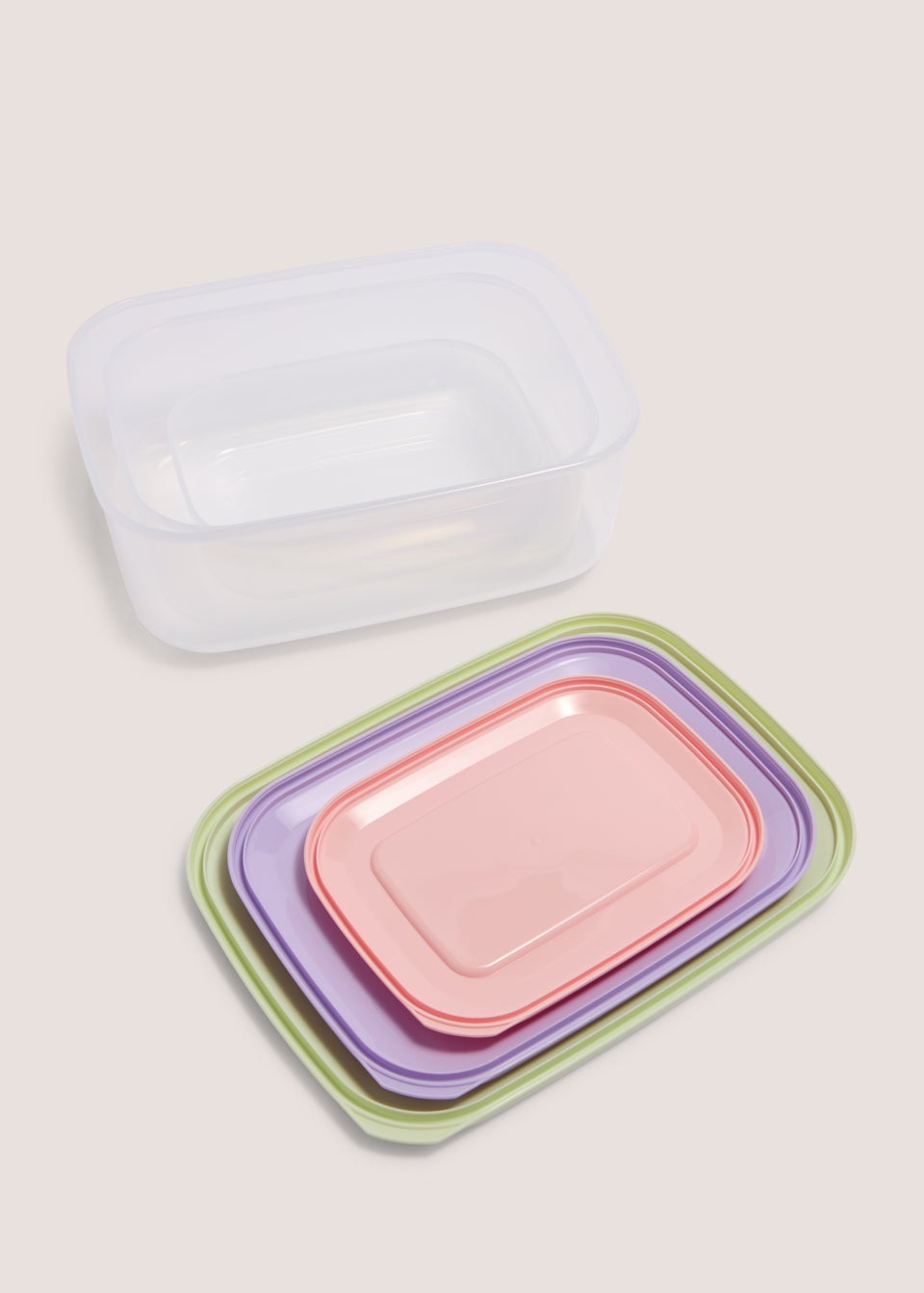 Set of 3 Plastic Food Containers (1-4.5L)