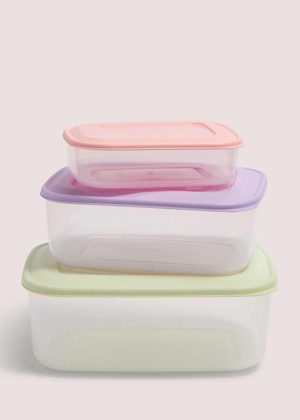 3 Pack Pink Food Storage Boxes - Matalan