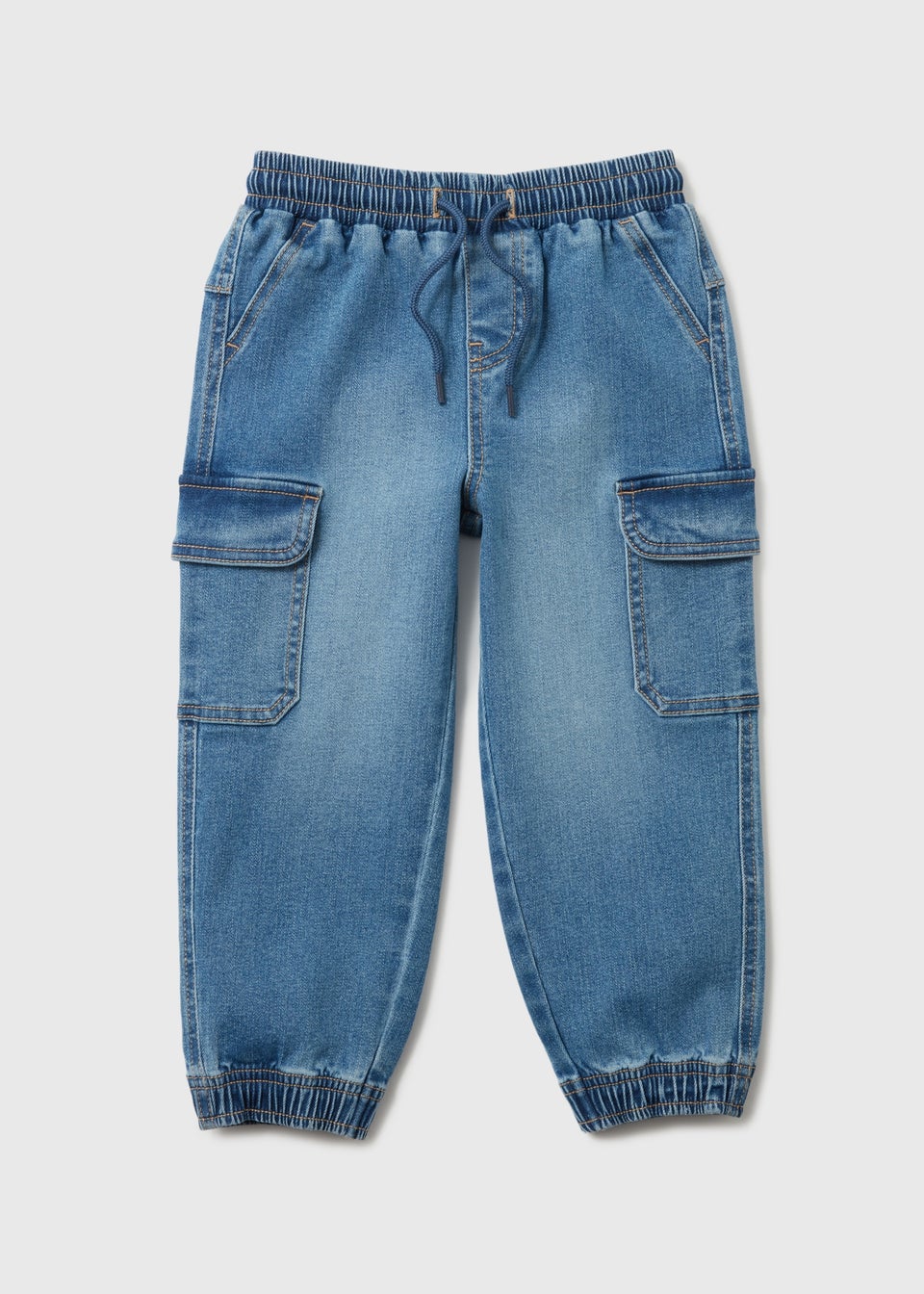 Boys Blue Light Wash Cargo Jeans (1-7yrs)