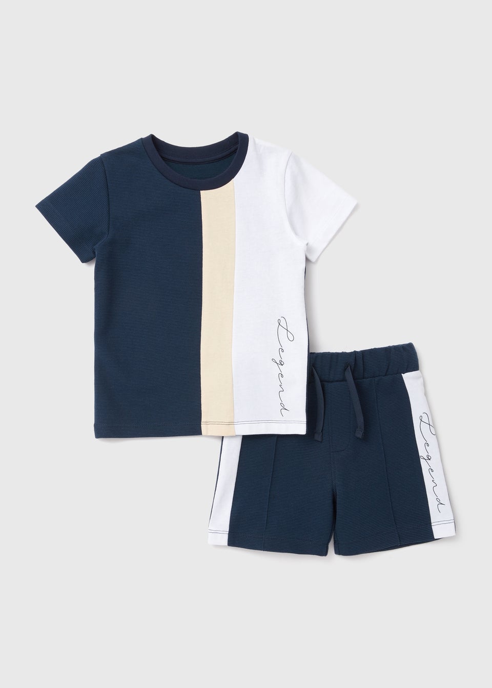 Boys Navy Stripe T-Shirt & Shorts Set (1-7yrs)