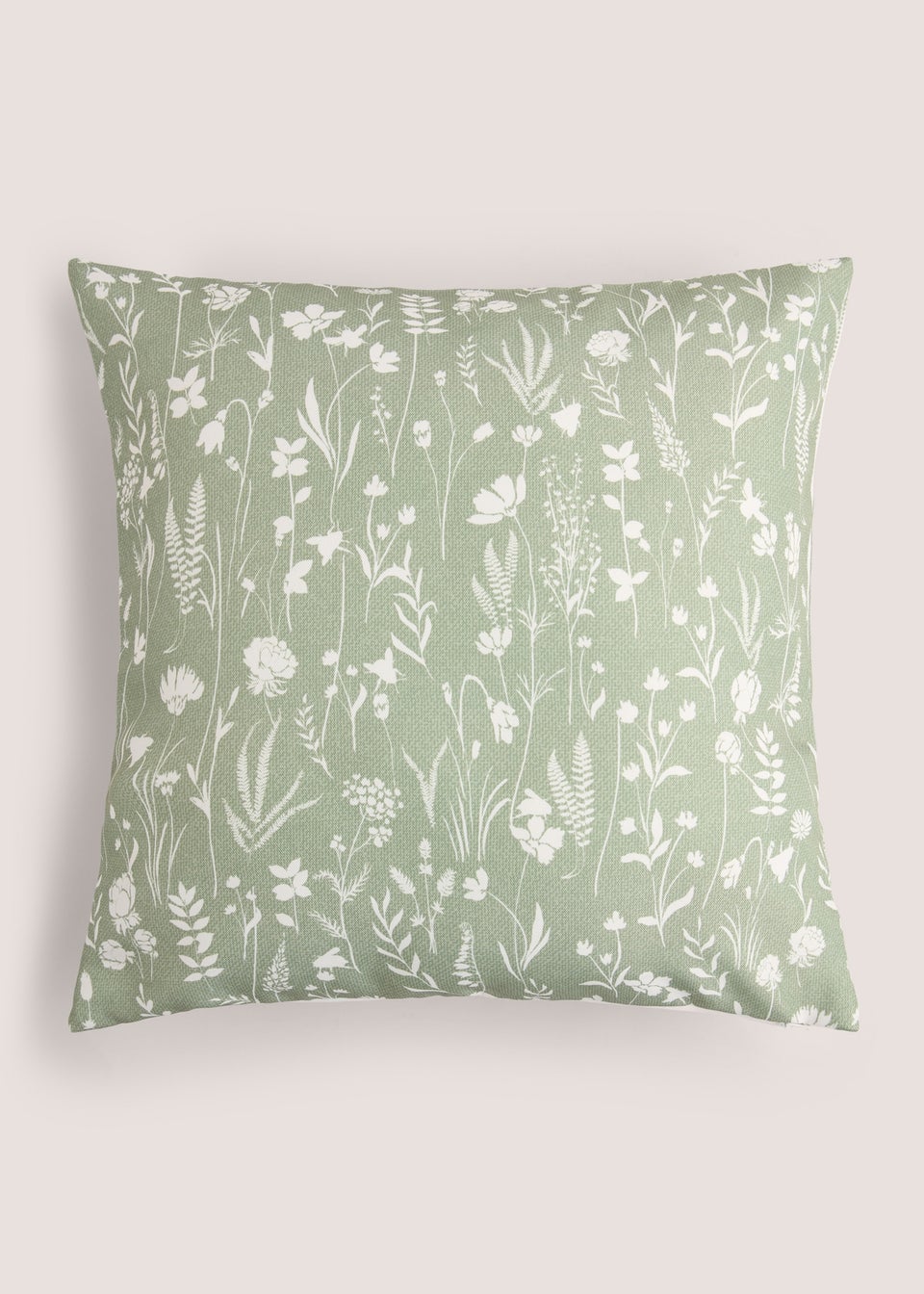 Green Scatter Leaf Print Outdoor Cushion (40cm x 40cm)