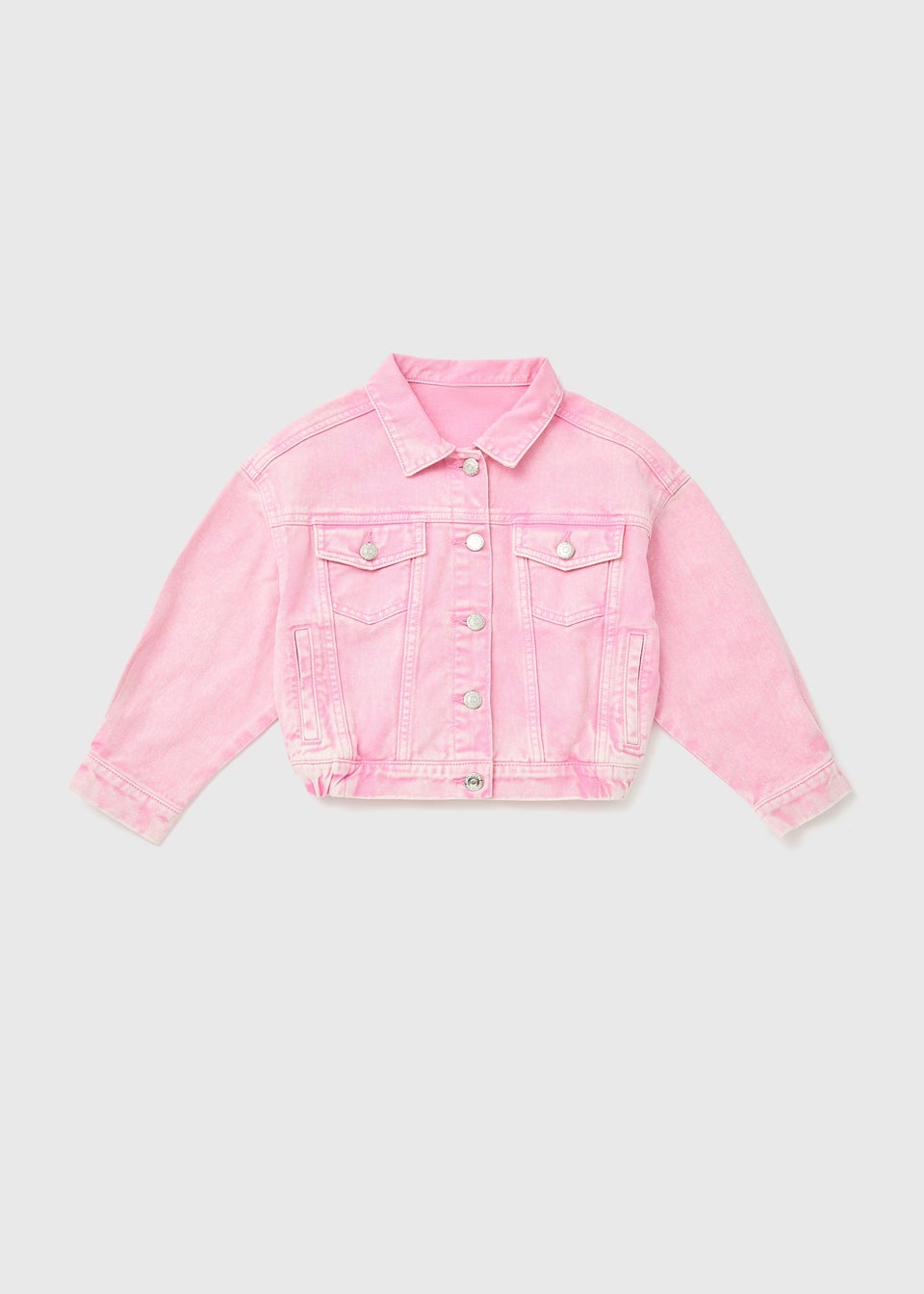Girls Pink Denim Bomber Jacket (7-15yrs)