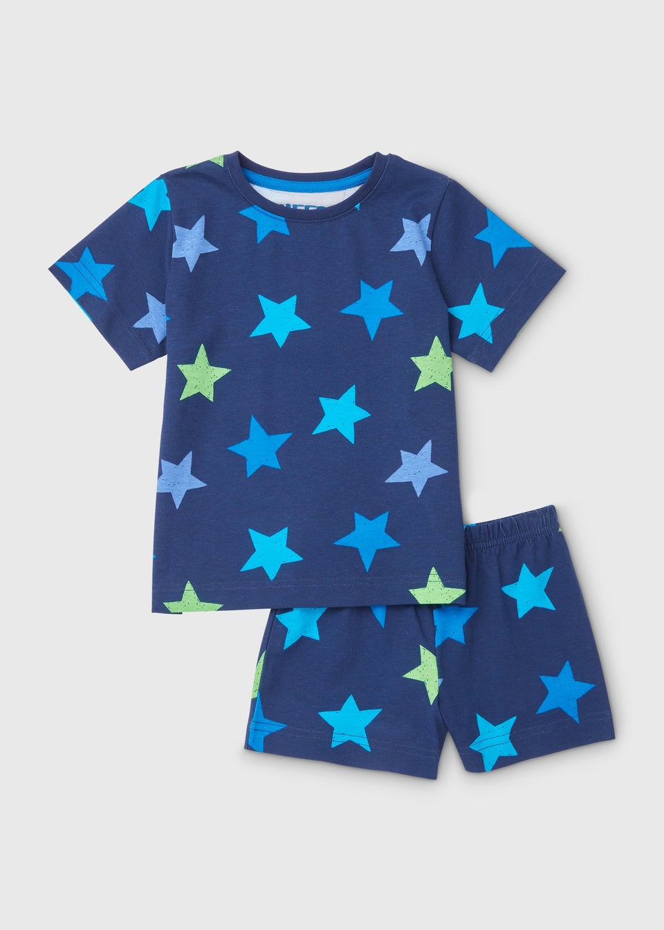 Boys Navy Star Shortie Pyjama Set (9mths-5yrs)