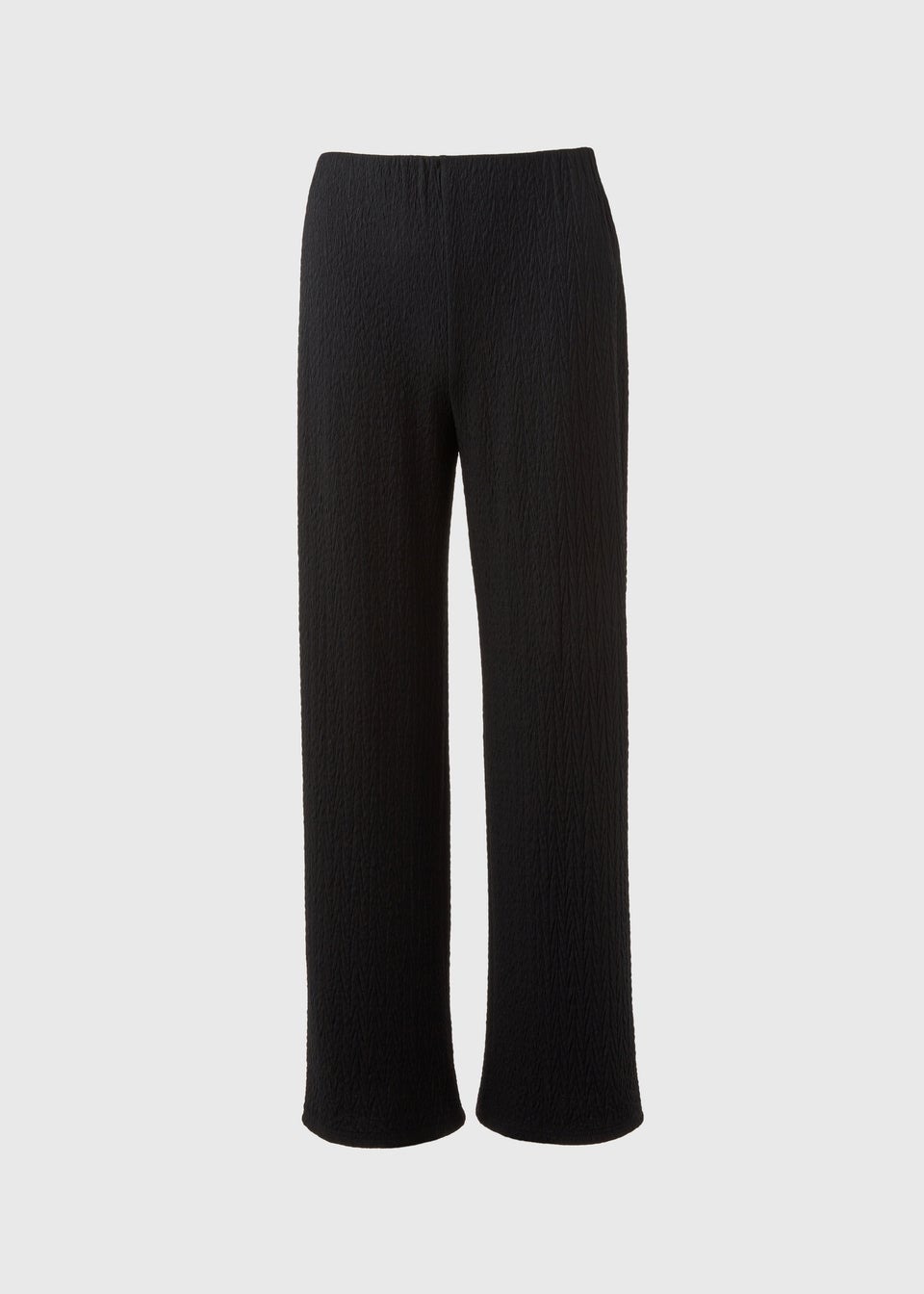 Black Wide Leg Textured Co-Ord Trousers