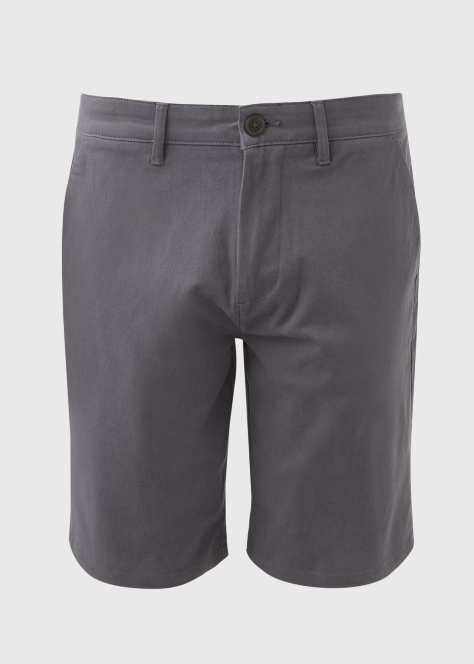 Grey Straight Fit Chino Shorts