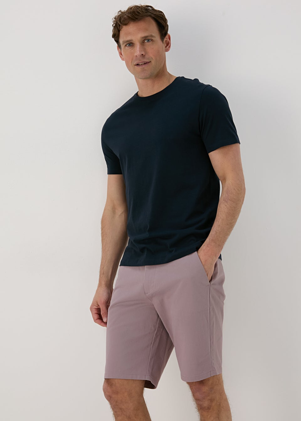 Purple Straight Fit Chino Shorts