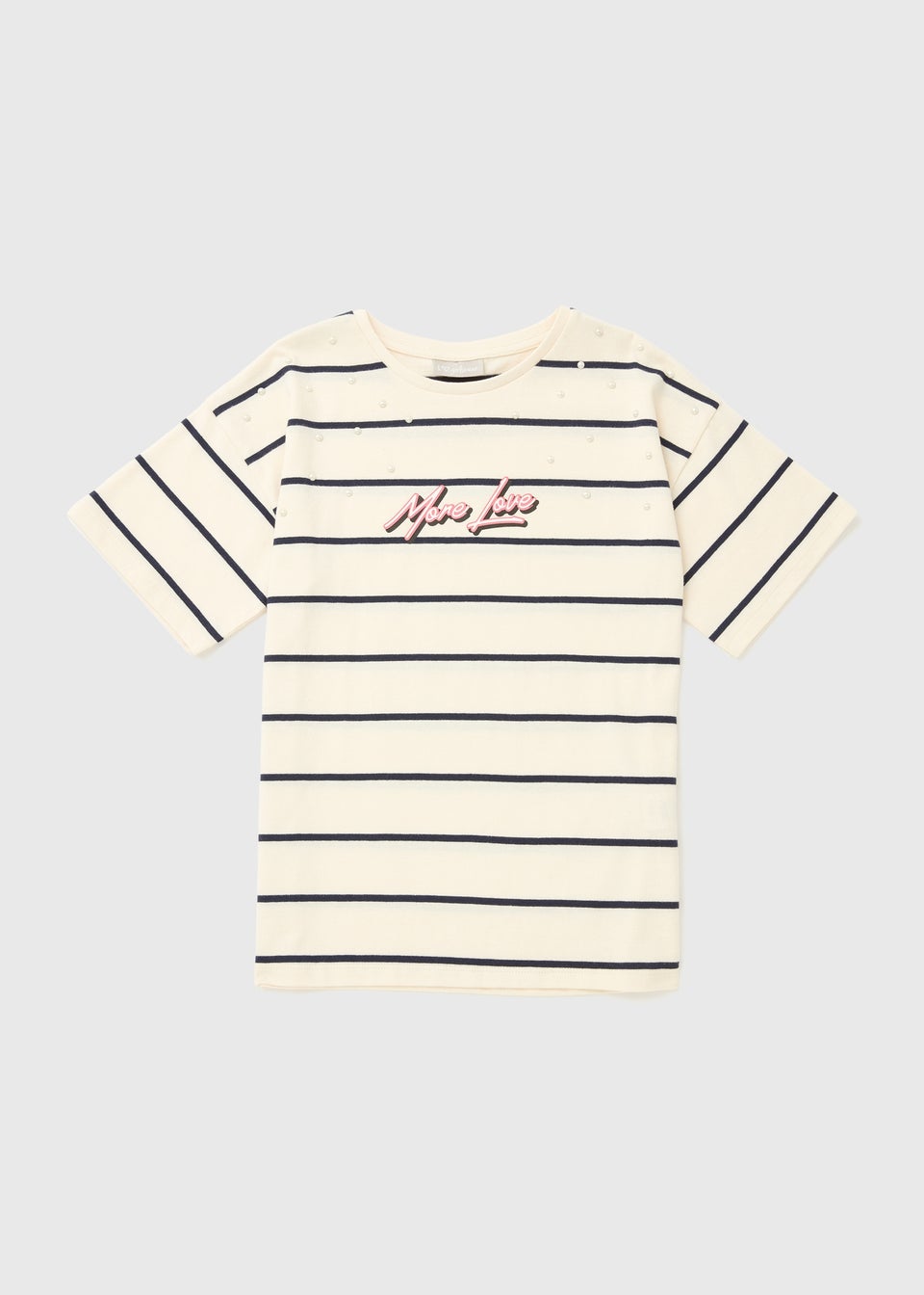 White Stripe Embellished T-Shirt (7-13yrs)