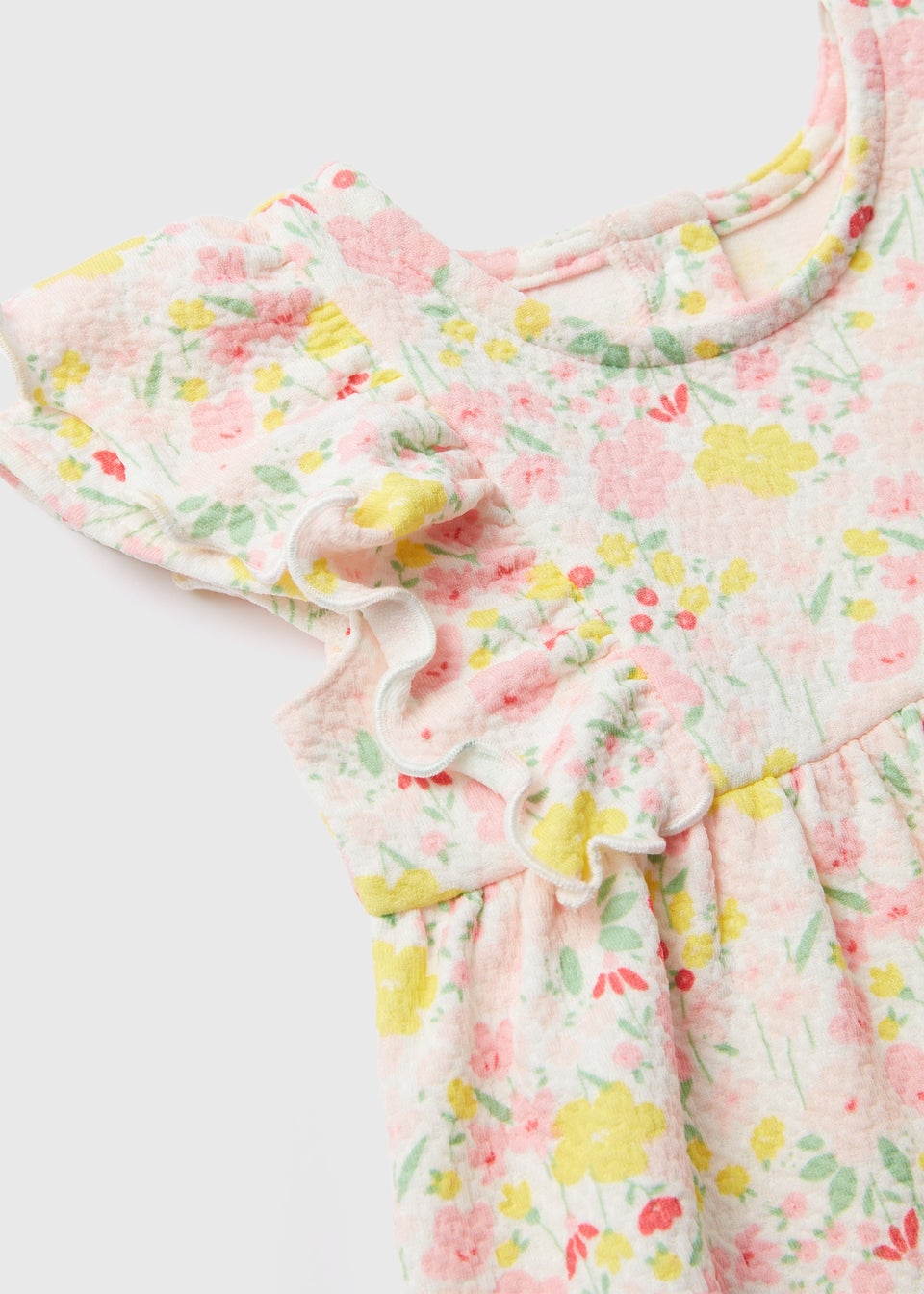 Girls Lemon Ponte Textured Dress (Newborn- 23mths)