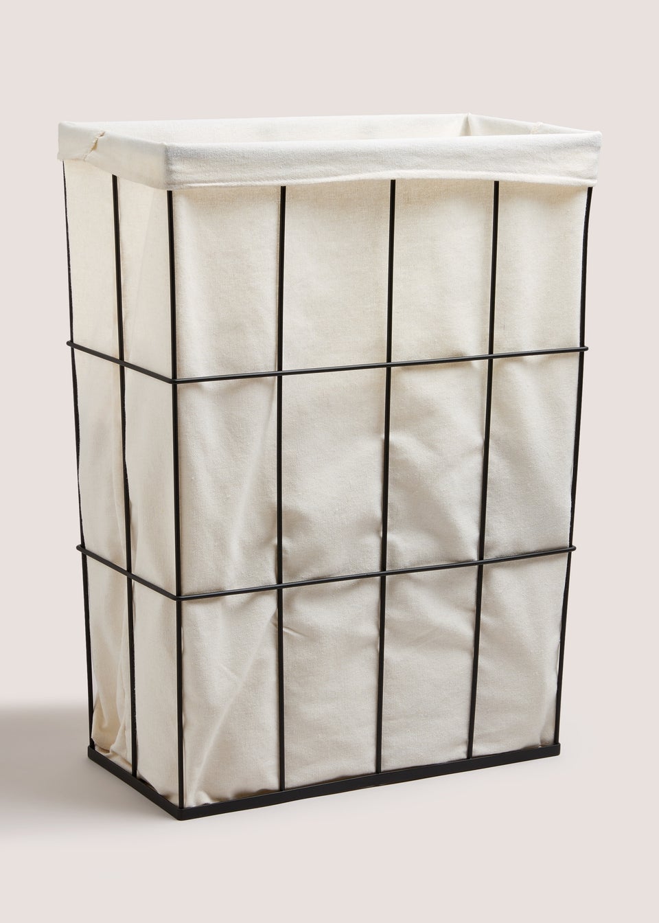 Black Wired Slim Laundry Basket (40x21x54cm)