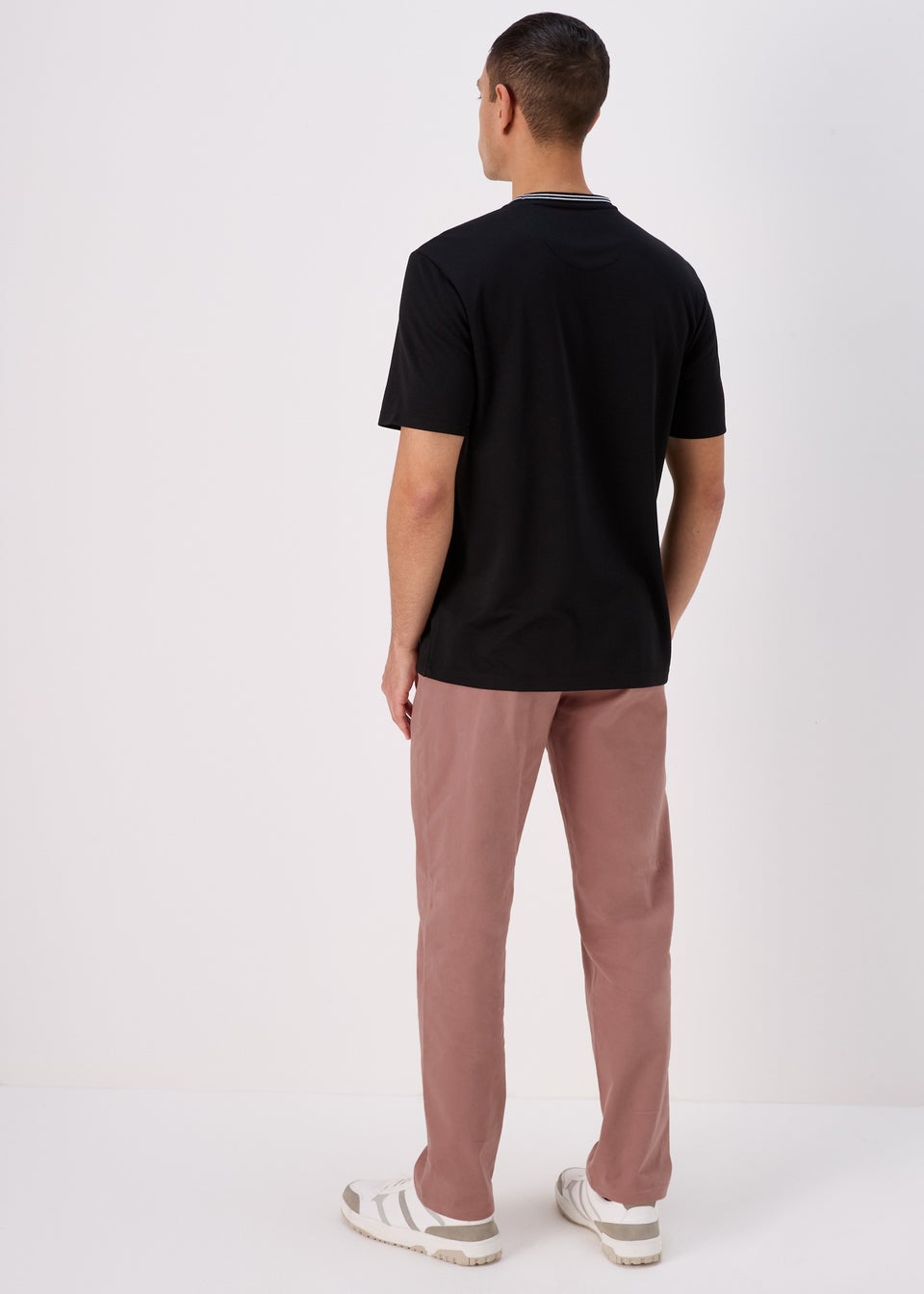 Pink Straight Fit Stretch Chinos