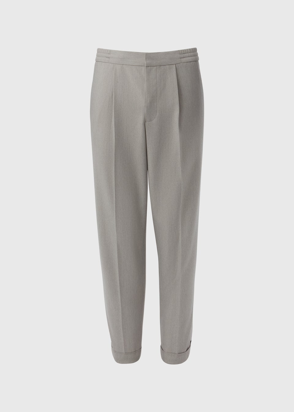 Taylor & Wright Grey Twill Pleated Trousers