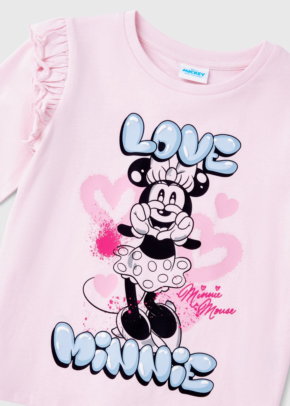 Disney Girls Pink Minnie Mouse Graffiti T-Shirt (9mths-7yrs)