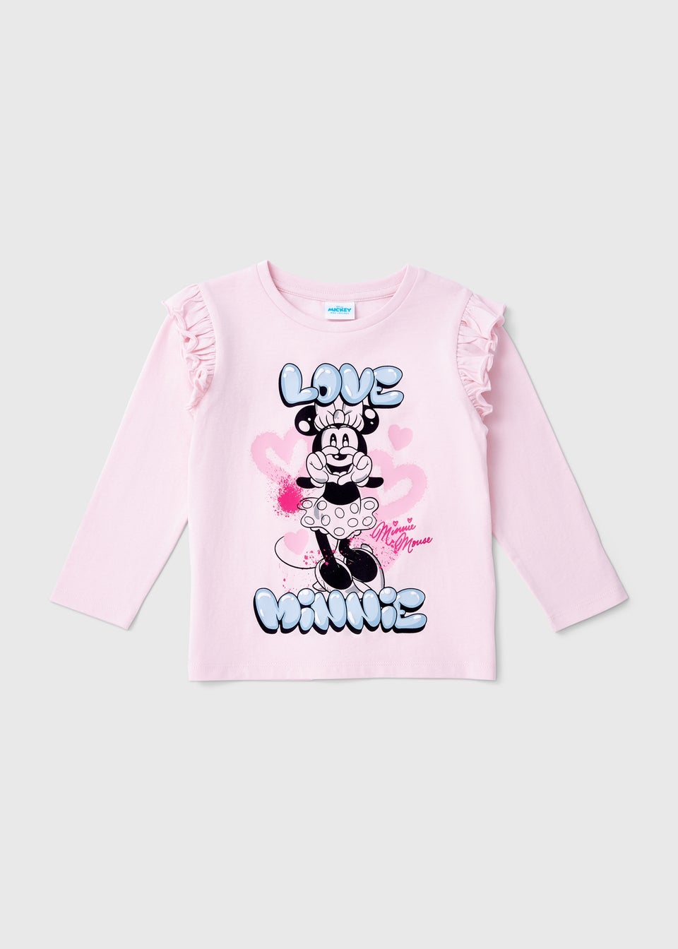 Disney Girls Pink Minnie Graffiti T-Shirt (9mths-7yrs)