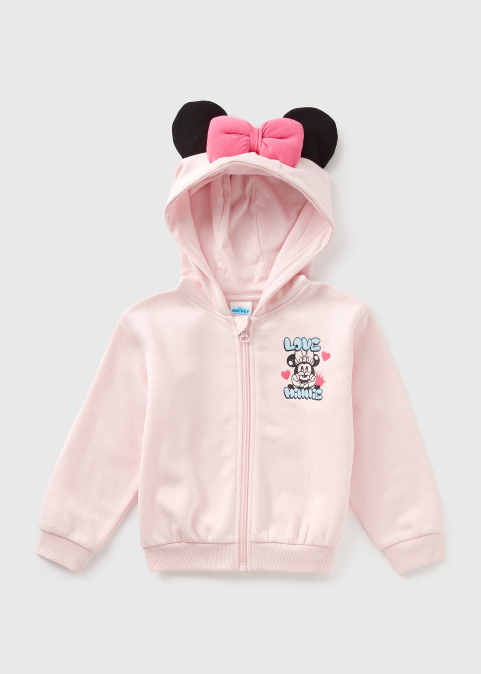 Disney Girls Pink Minnie Ears Hoodie (9mths-7yrs)