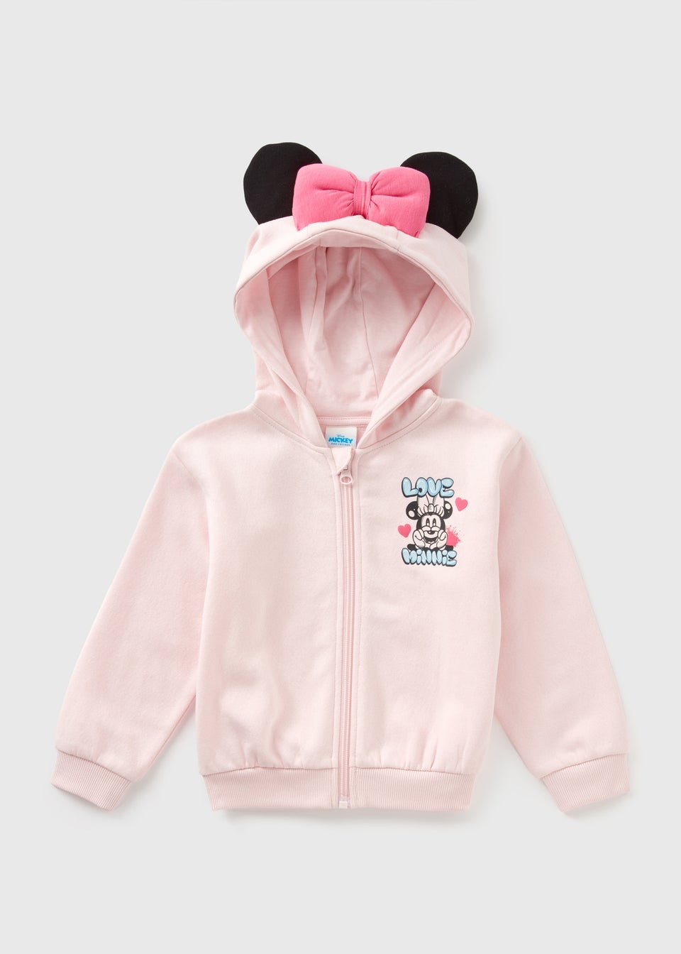 Disney Girls Pink Minnie Ears Hoodie 9mths 7yrs