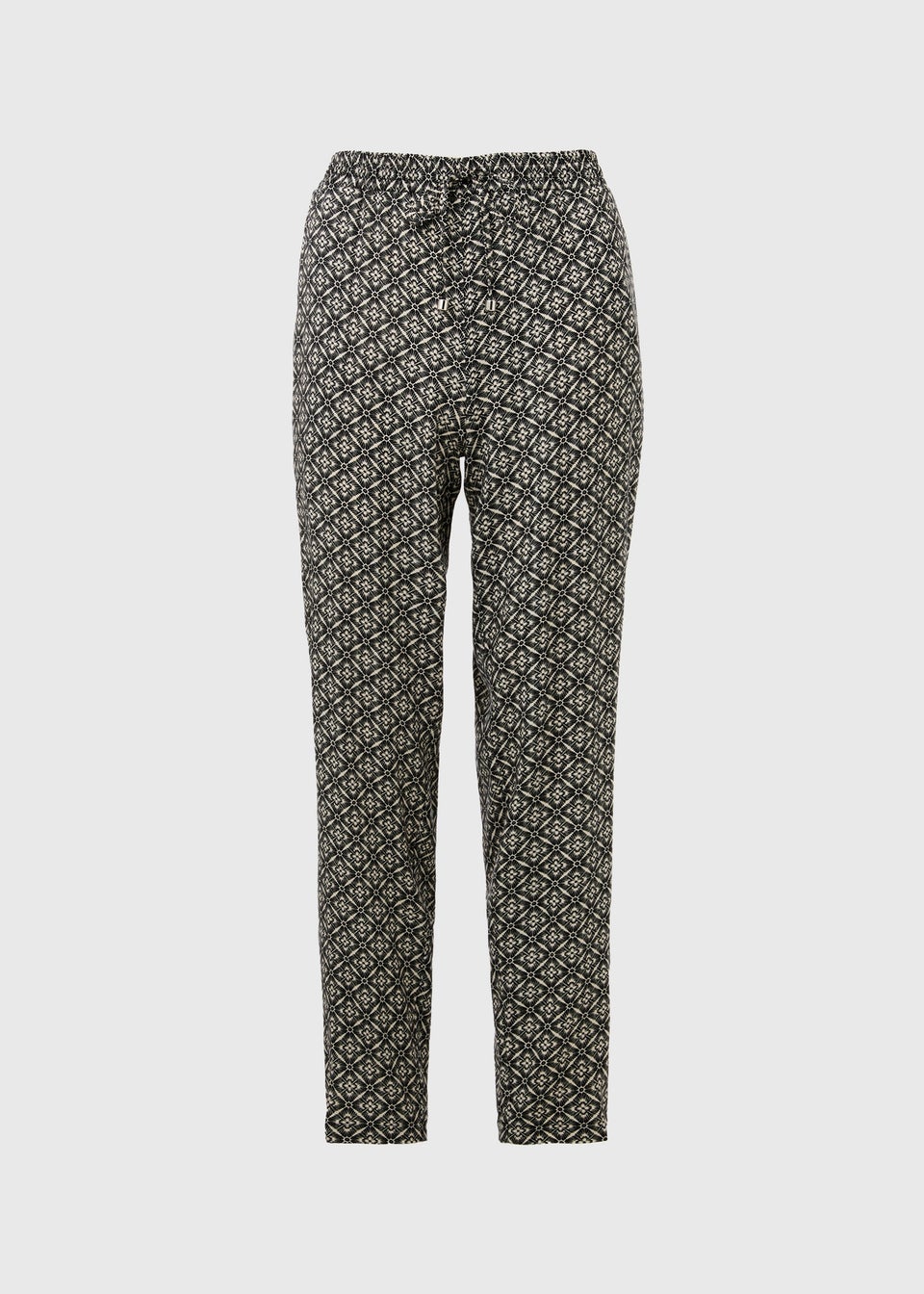 Black Viscose Tapered Trousers