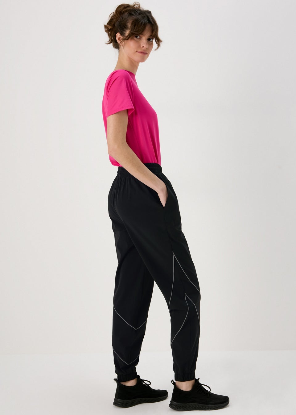 Souluxe Black Shell Suit Woven Joggers