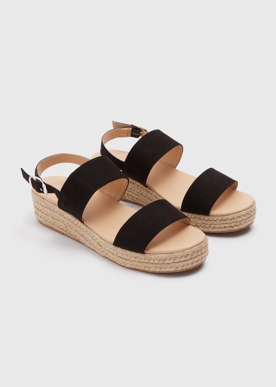 Papaya Black Basic Espadrille Sandals
