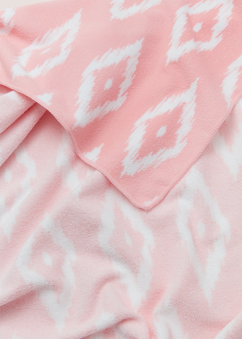 Pink Geo Print Microfibre Beach Towel