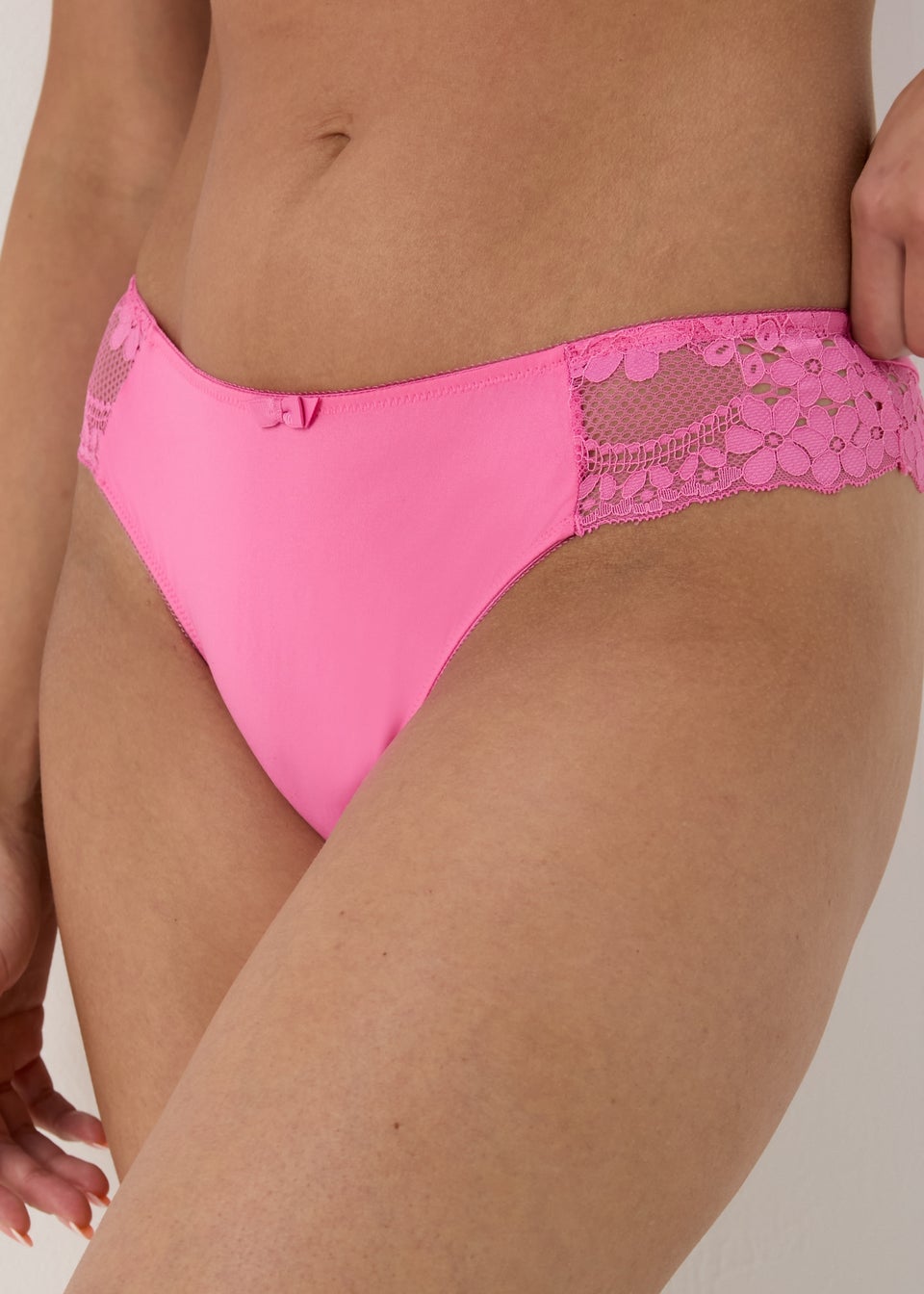 Pink Lace Brazilian Knickers