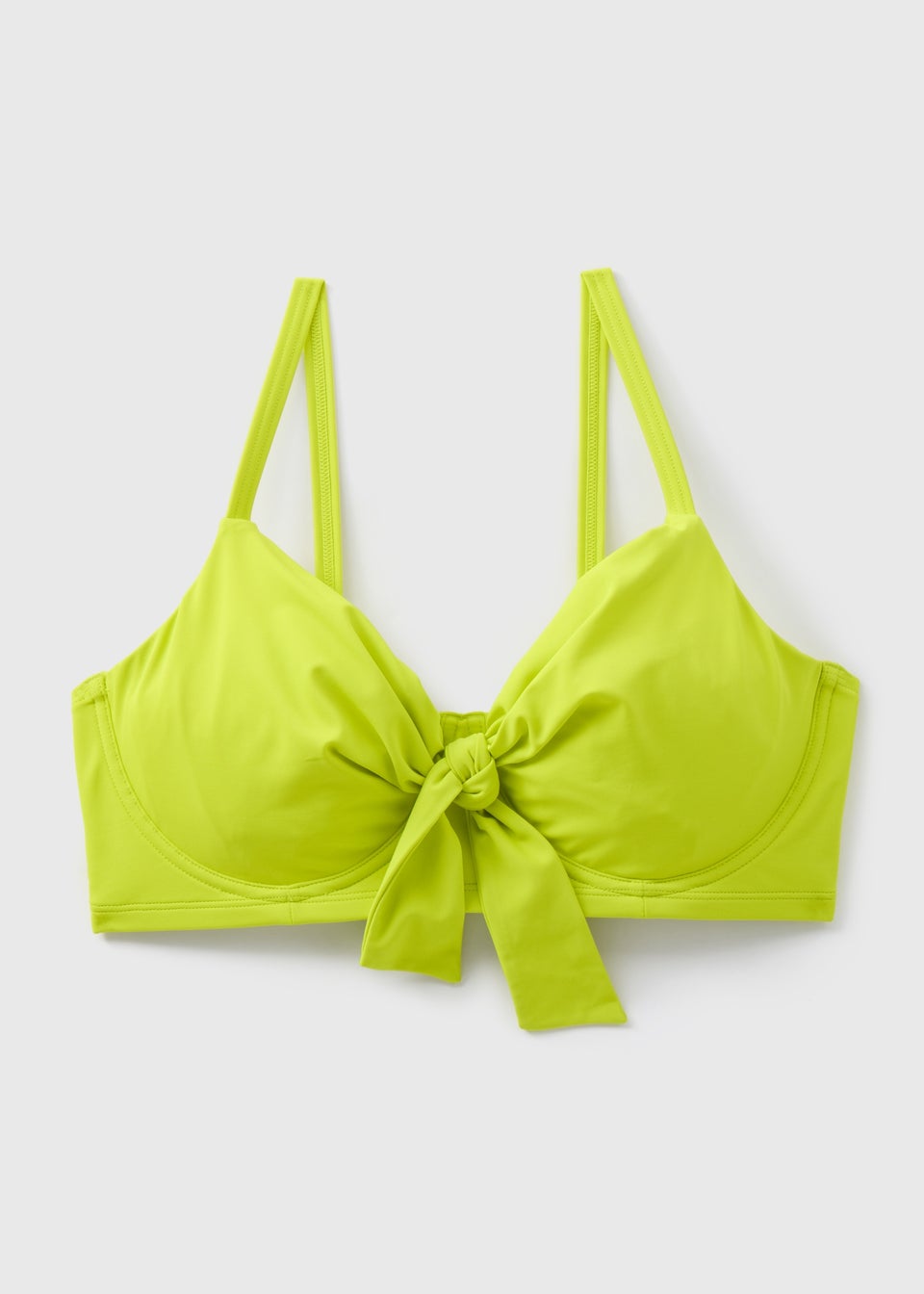 Lime Tie Front Shapewear D+ Bikini Top